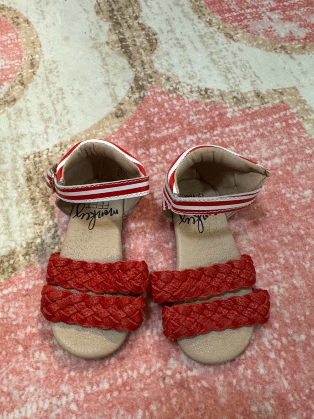 Red Braided Strappy Kids Sandals - Unbranded